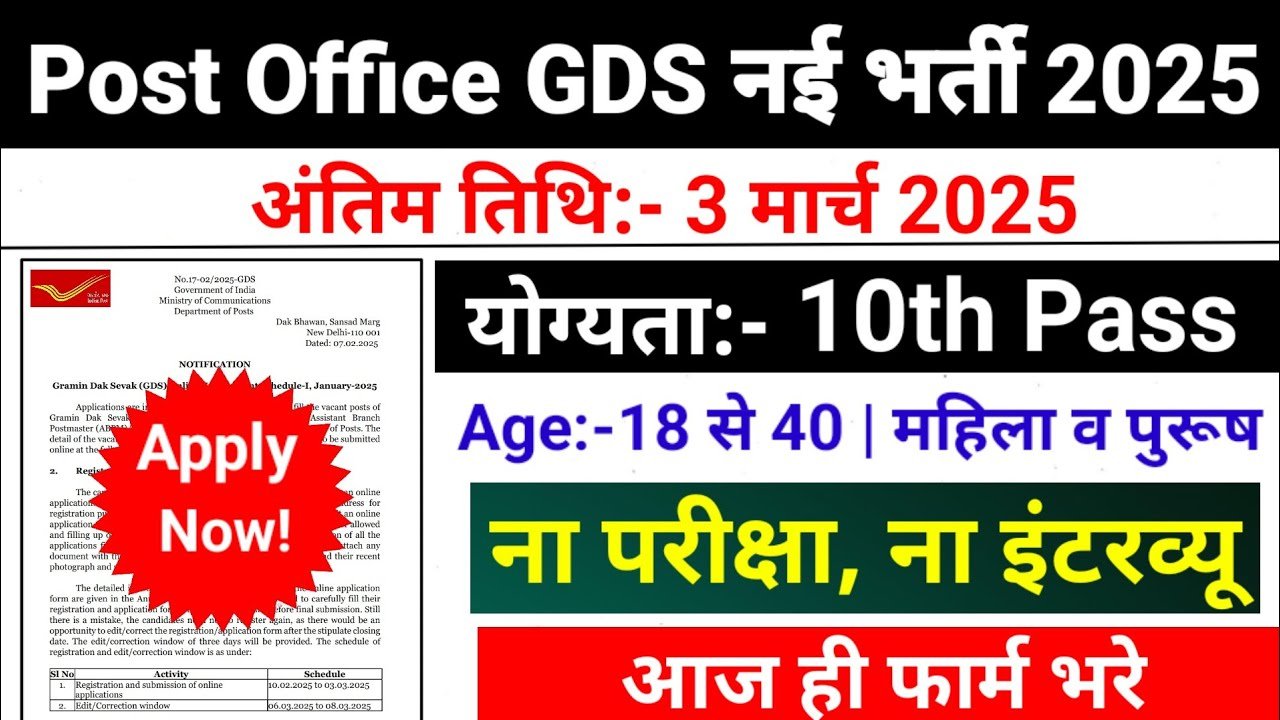 Post Office GDS Recruitment 2025
